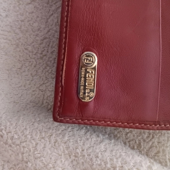 Fendi Burgundy and Navy Striped Wallet - Picture 5 of 6